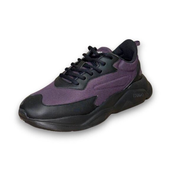 HUGO Leon Runn Men's Black/Purple Textile Sneakers US 9 (UK 8 EU 42) MSRP $140 - Picture 1 of 4